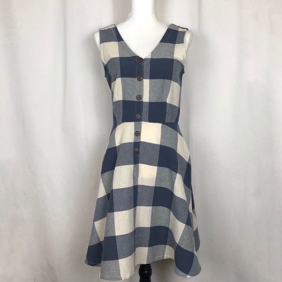Mata Traders Dresses & Skirts - MATA TRADERS Midsummer Dream Dress Blue Plaid Sz S